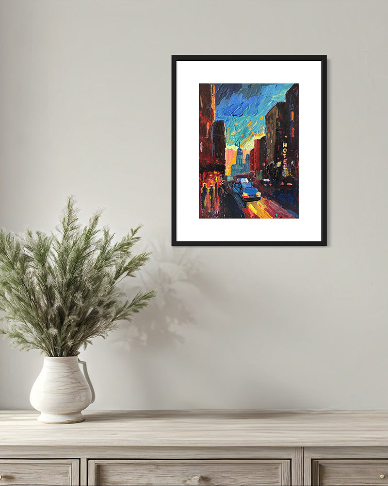 "Hotel" Acrylic Painting on Canvas Board