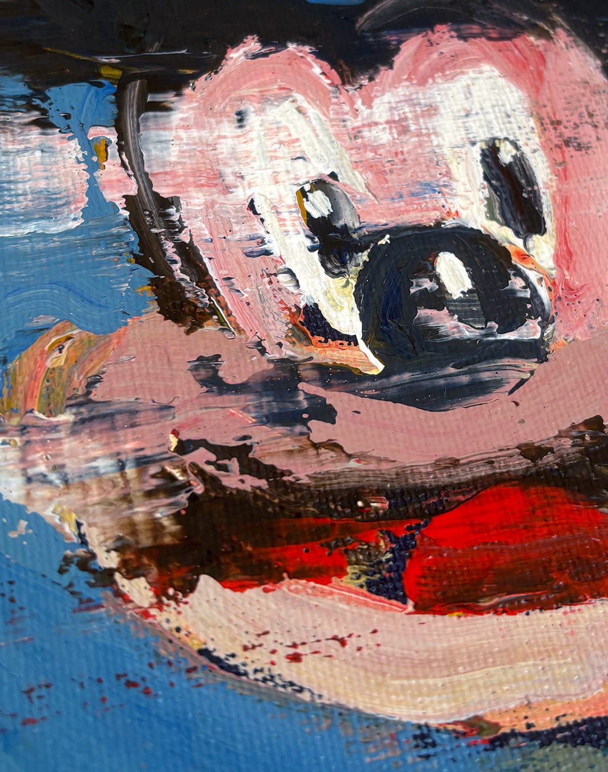 "Mickey" Small Acrylic Painting on Canvas Board