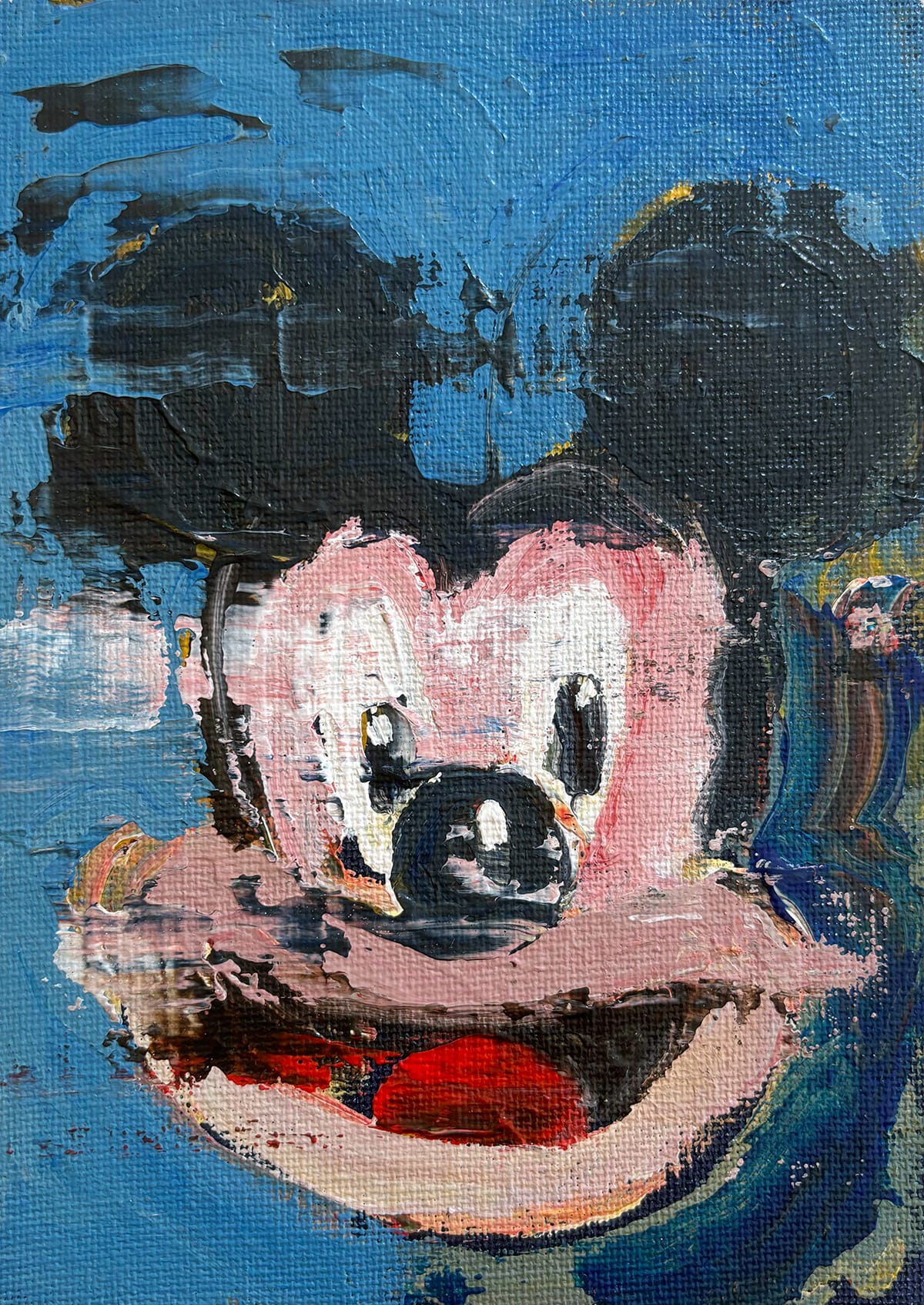 "Mickey" Small Acrylic Painting on Canvas Board