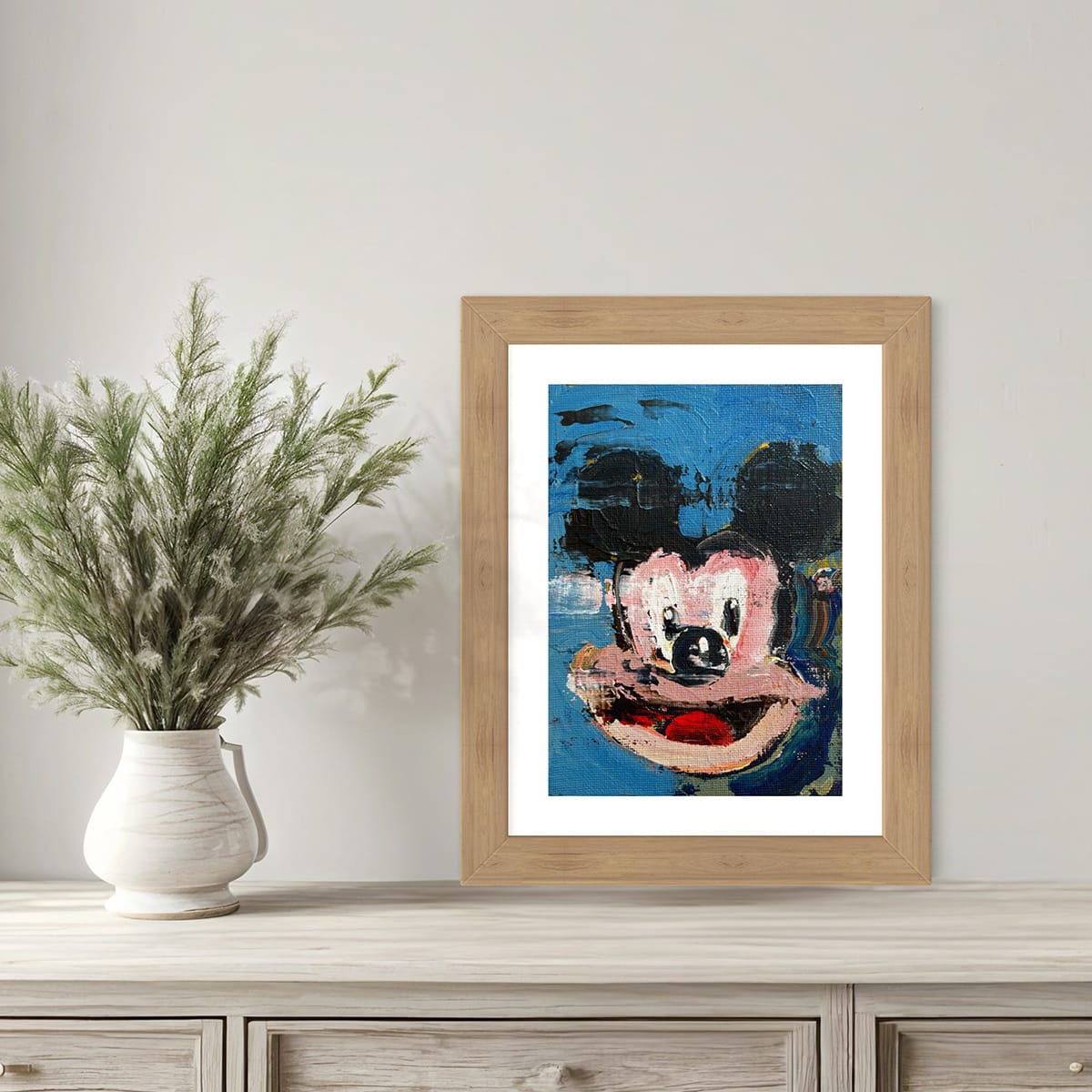 "Mickey" Small Acrylic Painting on Canvas Board