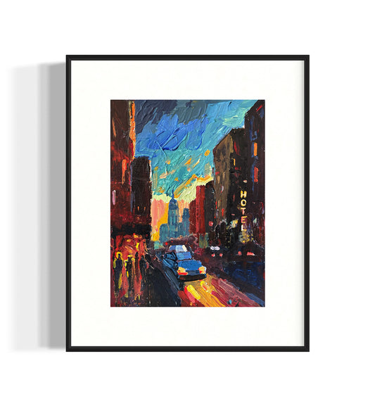 "Hotel" Acrylic Painting on Canvas Board