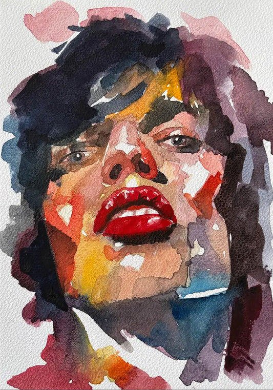 "Mick" - Small Watercolor On Paper - 15x21cm